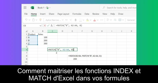 Comment maitriser les fonctions INDEX et MATCH d'Excel dans vos formules