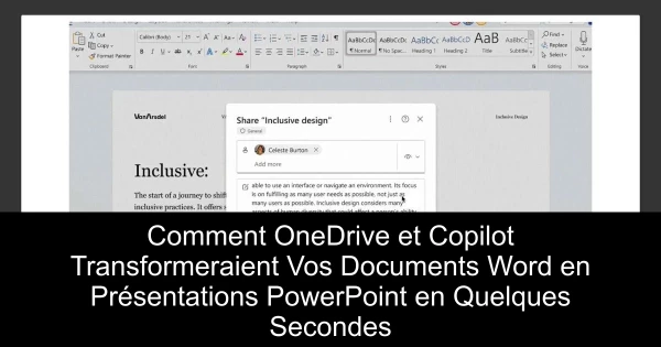 Comment OneDrive et Copilot Transformeraient Vos Documents Word en Présentations PowerPoint en Quelques Secondes