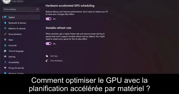 Comment optimiser le GPU avec la planification accélérée par matériel ?
