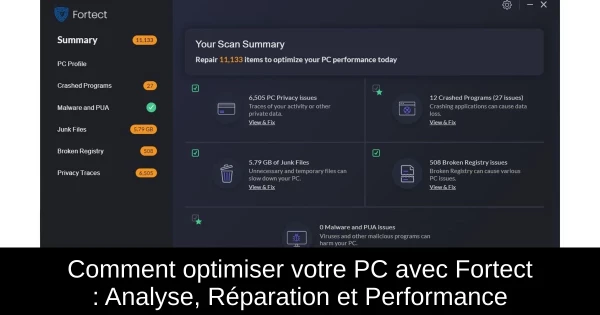 Comment optimiser votre PC avec Fortect : Analyse, Réparation et Performance