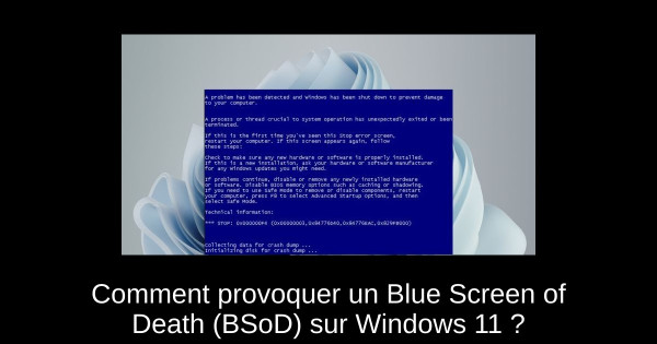 Comment provoquer un Blue Screen of Death (BSoD) sur Windows 11 ?