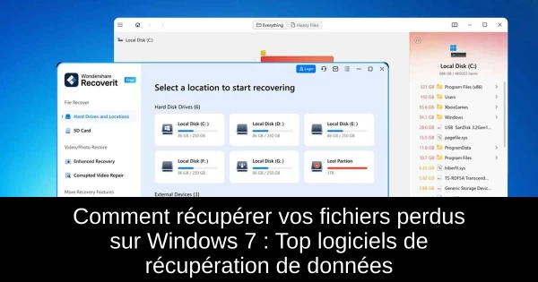 Comment récupérer vos fichiers perdus sur Windows 7 : Top logiciels de récupération de données