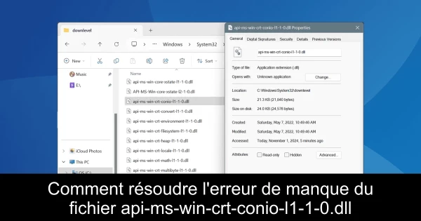 Comment résoudre l'erreur de manque du fichier api-ms-win-crt-conio-l1-1-0.dll