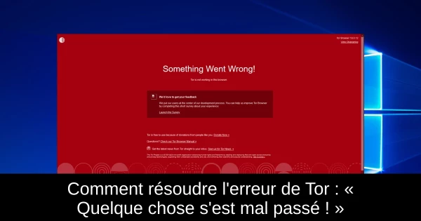 Comment résoudre l'erreur de Tor : « Quelque chose s'est mal passé ! »