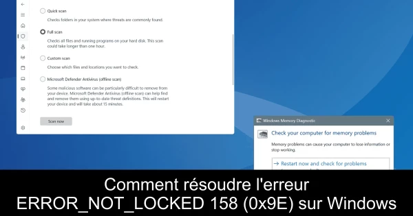 Comment résoudre l'erreur ERROR_NOT_LOCKED 158 (0x9E) sur Windows