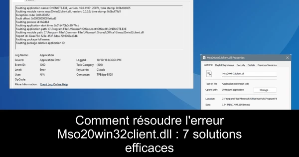 Comment résoudre l'erreur Mso20win32client.dll : 7 solutions efficaces