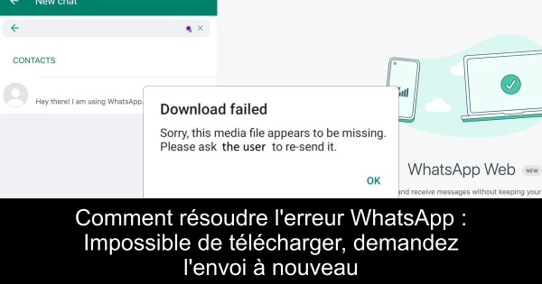 Comment résoudre l'erreur WhatsApp : Impossible de télécharger, demandez l'envoi à nouveau