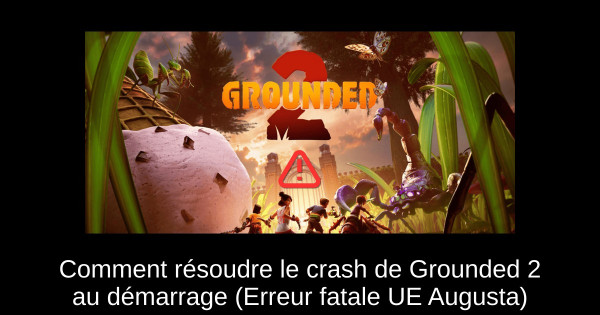 Comment résoudre le crash de Grounded 2 au démarrage (Erreur fatale UE Augusta)