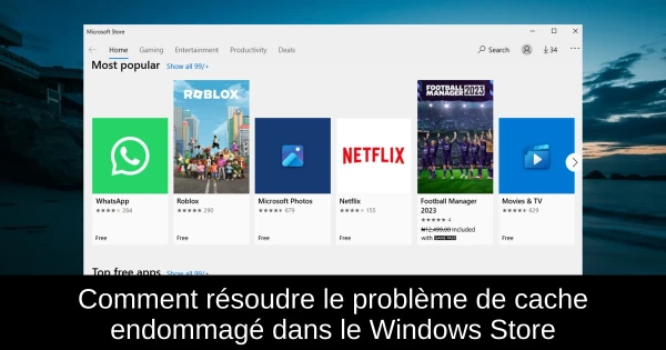 Comment résoudre le problème de cache endommagé dans le Windows Store