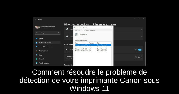 Comment résoudre le problème de détection de votre imprimante Canon sous Windows 11