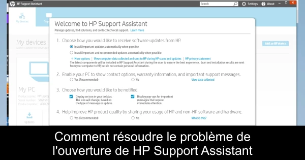 Comment résoudre le problème de l'ouverture de HP Support Assistant