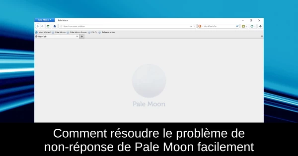 Comment résoudre le problème de non-réponse de Pale Moon facilement