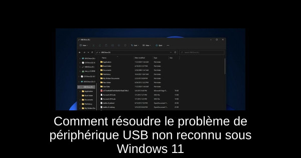 Comment résoudre le problème de périphérique USB non reconnu sous Windows 11