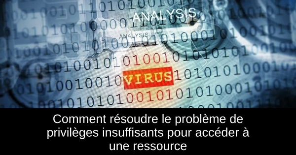 Comment résoudre le problème de privilèges insuffisants pour accéder à une ressource