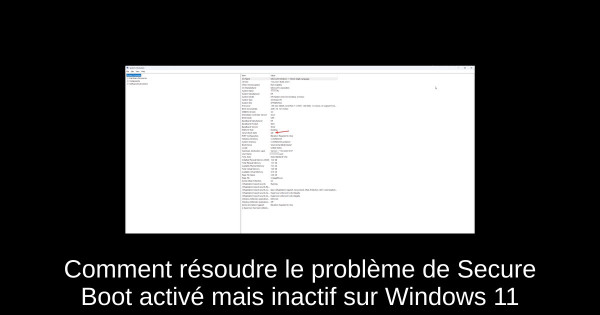 Comment résoudre le problème de Secure Boot activé mais inactif sur Windows 11