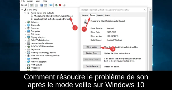 Comment résoudre le problème de son après le mode veille sur Windows 10
