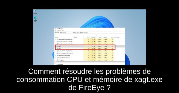 Comment résoudre les problèmes de consommation CPU et mémoire de xagt.exe de FireEye ?