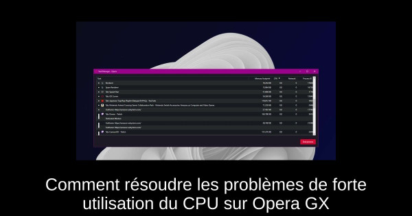 Comment résoudre les problèmes de forte utilisation du CPU sur Opera GX