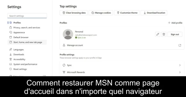 Comment restaurer MSN comme page d'accueil dans n'importe quel navigateur