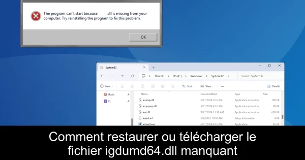Comment restaurer ou télécharger le fichier igdumd64.dll manquant