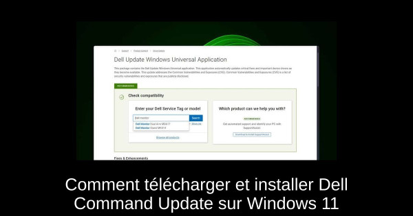 Comment télécharger et installer Dell Command Update sur Windows 11