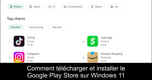 Comment télécharger et installer le Google Play Store sur Windows 11