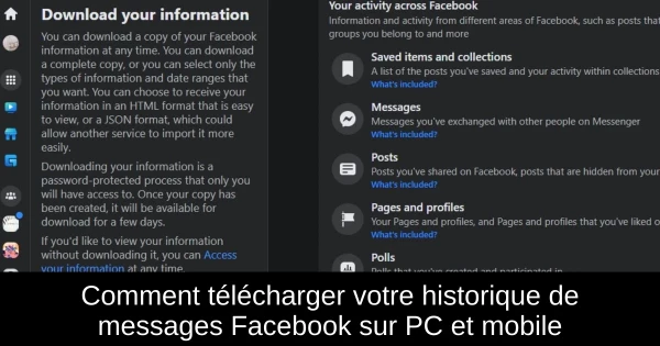Comment télécharger votre historique de messages Facebook sur PC et mobile