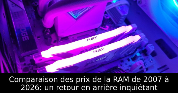 Comparaison des prix de la RAM de 2007 à 2026: un retour en arrière inquiétant