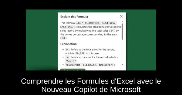 Comprendre les Formules d'Excel avec le Nouveau Copilot de Microsoft