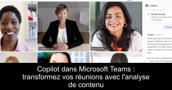 Copilot dans Microsoft Teams : transformez vos réunions avec l'analyse de contenu