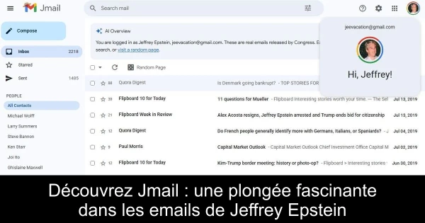 Découvrez Jmail : une plongée fascinante dans les emails de Jeffrey Epstein