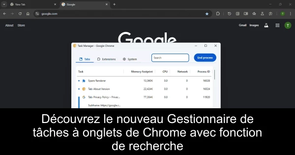Découvrez le nouveau Gestionnaire de tâches à onglets de Chrome avec fonction de recherche