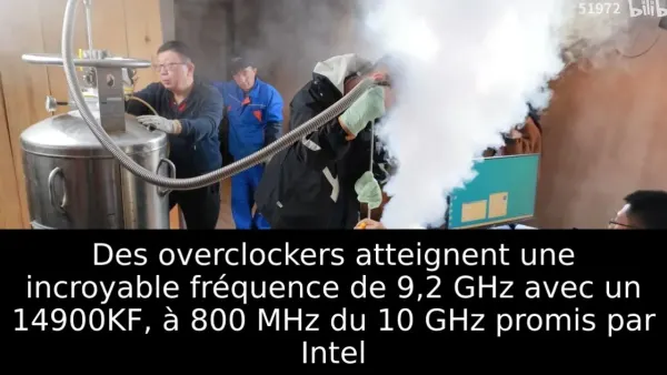 Des overclockers atteignent une incroyable fréquence de 9,2 GHz avec un 14900KF, à 800 MHz du 10 GHz promis par Intel