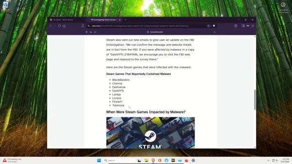 L’alerte du FBI : Signalez les malware trouvés dans vos jeux Steam