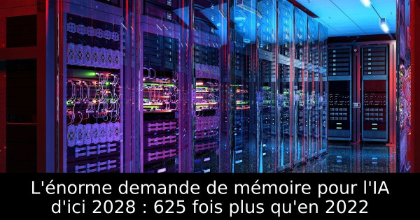 L'énorme demande de mémoire pour l'IA d'ici 2028 : 625 fois plus qu'en 2022