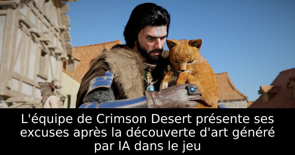 L'équipe de Crimson Desert présente ses excuses après la découverte d'art généré par IA dans le jeu
