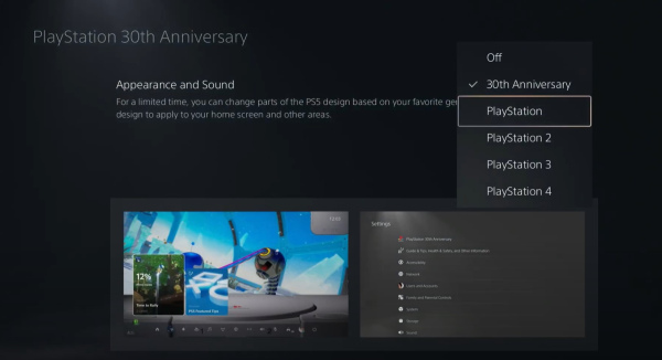 La PS5 se Pare de Thèmes PSOne, PS2, PS3 et PS4 pour Célébrer les 30 Ans de PlayStation