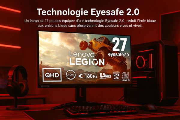 Lenovo Legion R27qe : l'écran 27" QHD à 180Hz à -5% sur Amazon France