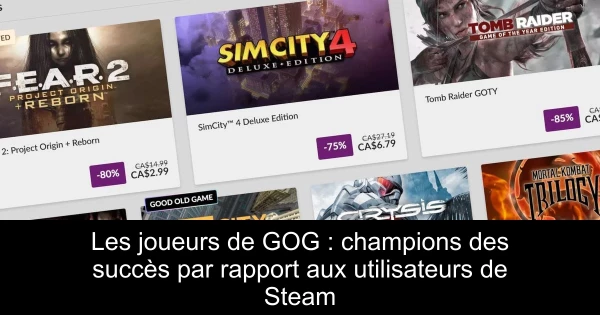Les joueurs de GOG : champions des succès par rapport aux utilisateurs de Steam