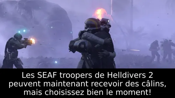 Les SEAF troopers de Helldivers 2 peuvent maintenant recevoir des câlins, mais choisissez bien le moment!