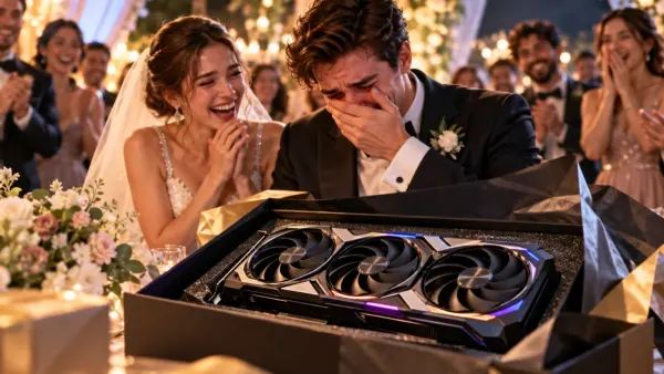 Il reçoit une RTX 5090 à son mariage et fond en larmes : la vidéo fait le buzz