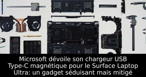 Microsoft dévoile son chargeur USB Type-C magnétique pour le Surface Laptop Ultra: un gadget séduisant mais mitigé