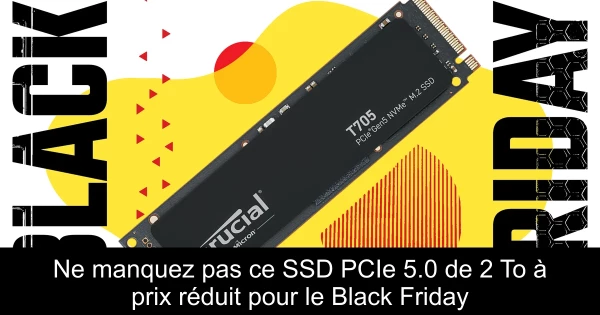 Ne manquez pas ce SSD PCIe 5.0 de 2 To à prix réduit pour le Black Friday
