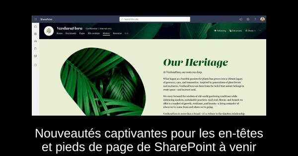 Nouveautés captivantes pour les en-têtes et pieds de page de SharePoint à venir