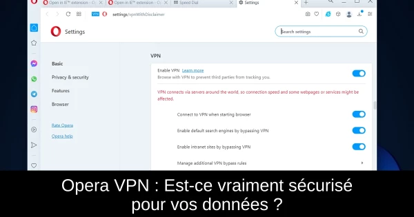 Opera VPN : Est-ce vraiment sécurisé pour vos données ?