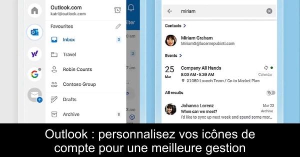Outlook : personnalisez vos icônes de compte pour une meilleure gestion