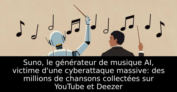 Suno, le générateur de musique AI, victime d'une cyberattaque massive: des millions de chansons collectées sur YouTube et Deezer