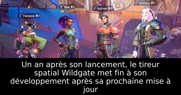 Un an après son lancement, le tireur spatial Wildgate met fin à son développement après sa prochaine mise à jour