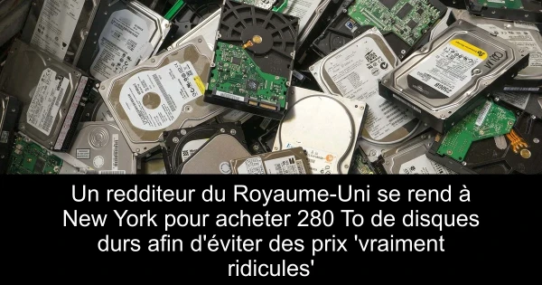Un redditeur du Royaume-Uni se rend à New York pour acheter 280 To de disques durs afin d'éviter des prix 'vraiment ridicules'