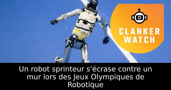 Un robot sprinteur s'écrase contre un mur lors des Jeux Olympiques de Robotique
